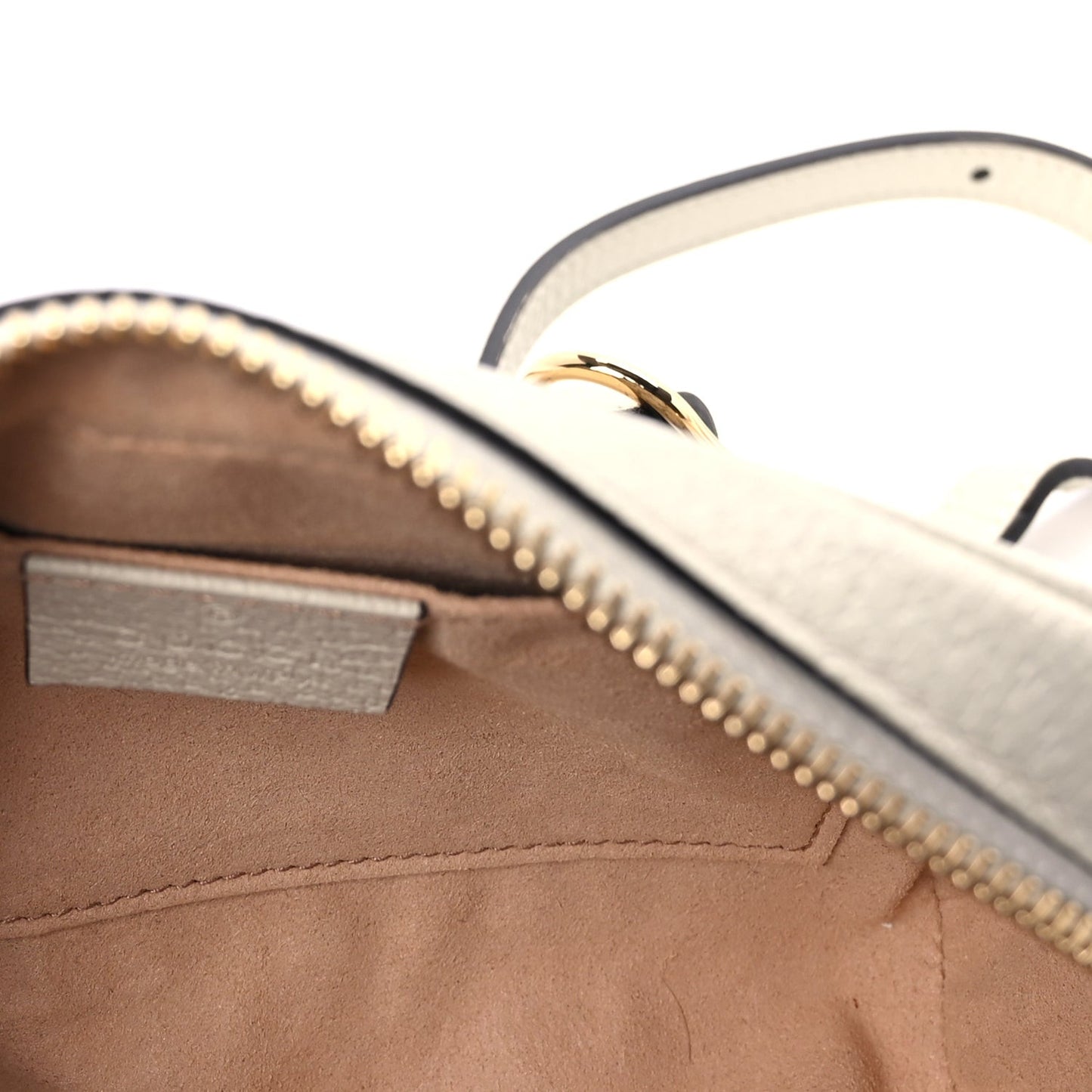 GG Supreme Monogram Textured Calfskin Web Mini Ophidia Shoulder Bag Beige Ebony Mystic White