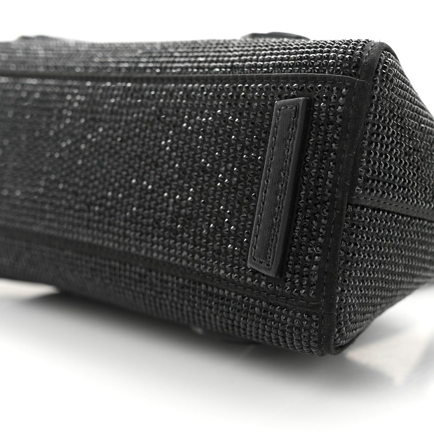 Lambskin Satin Strass Mini Antigona Stretch Black