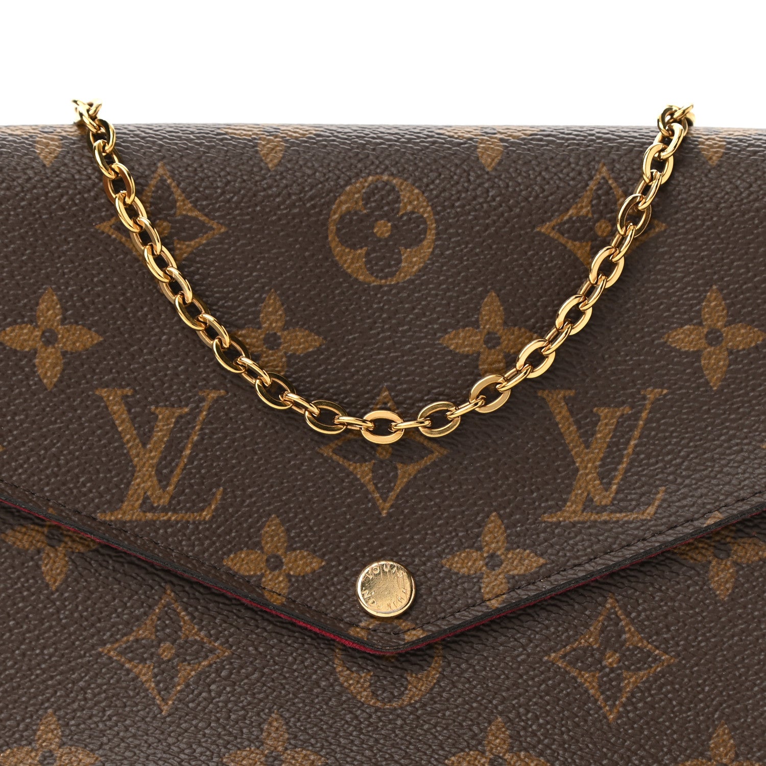 Louis Vuitton Monogram Pochette Felicie Chain Wallet Fuchsia 10 of 13