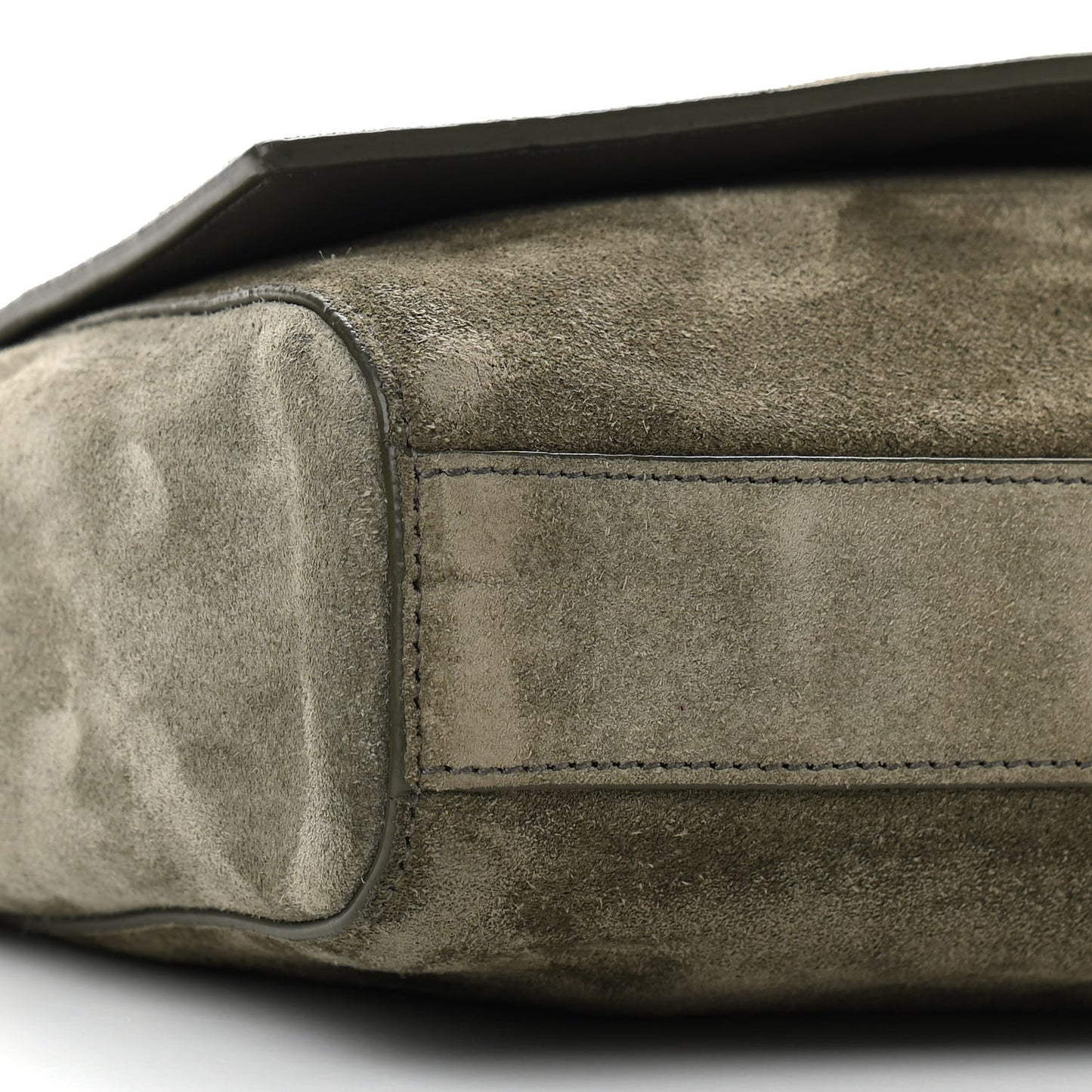 Suede Medium Reversible Monogram Kate Satchel Olive