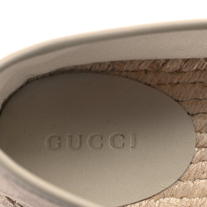 Gucci Washed Cotton Miro Soft Calfskin GG Monogram Espadrilles 38 White Mystic 9 of 10