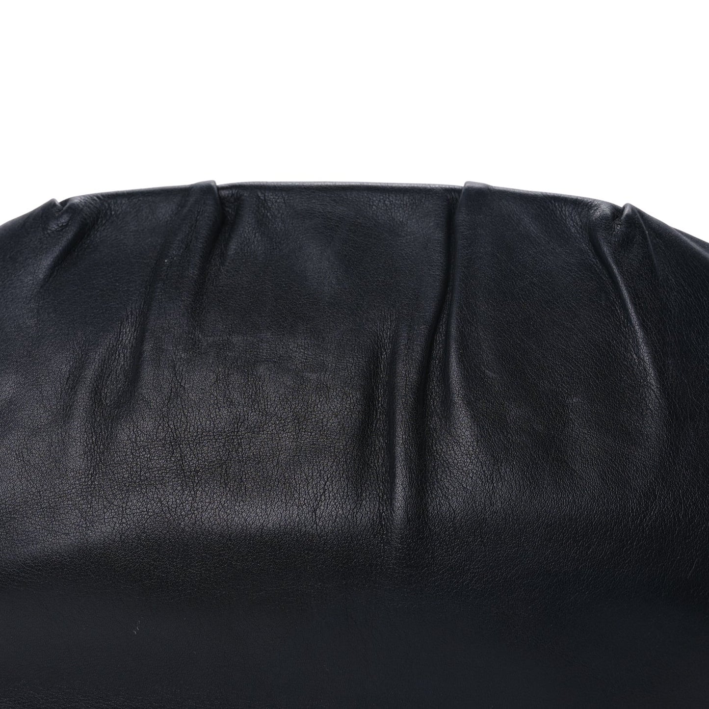 Calfskin Pleated French Lock Clutch  Black