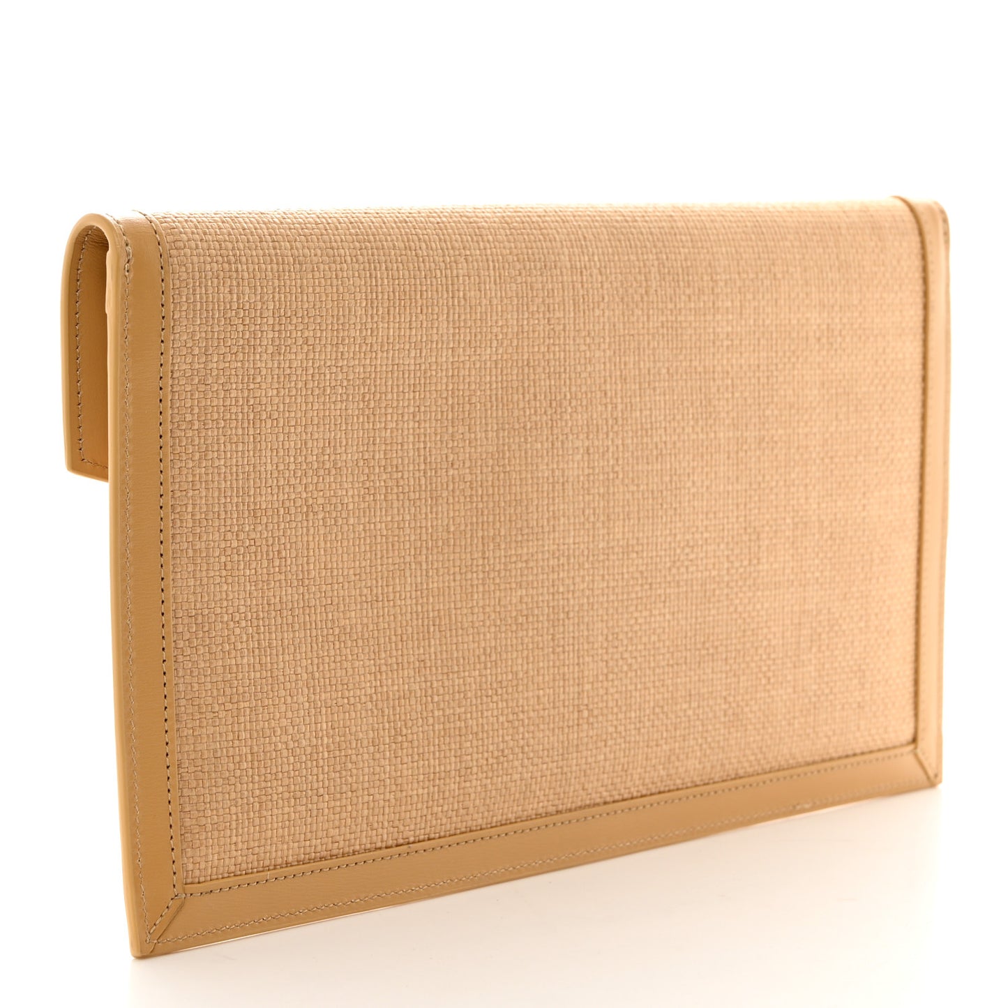 Micro Raffia Uptown Pouch Natural Hay Blush