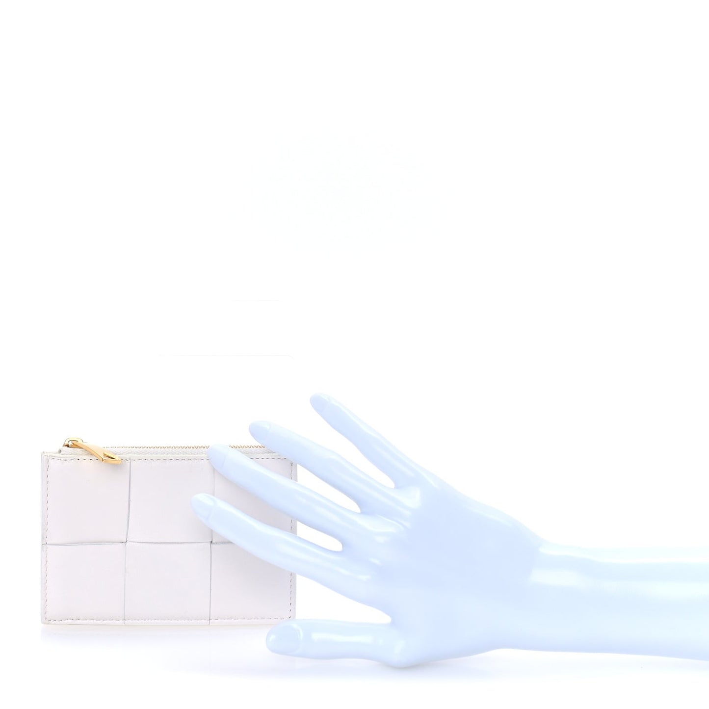 Nappa Intreccio Cassette Zipped Card Case White