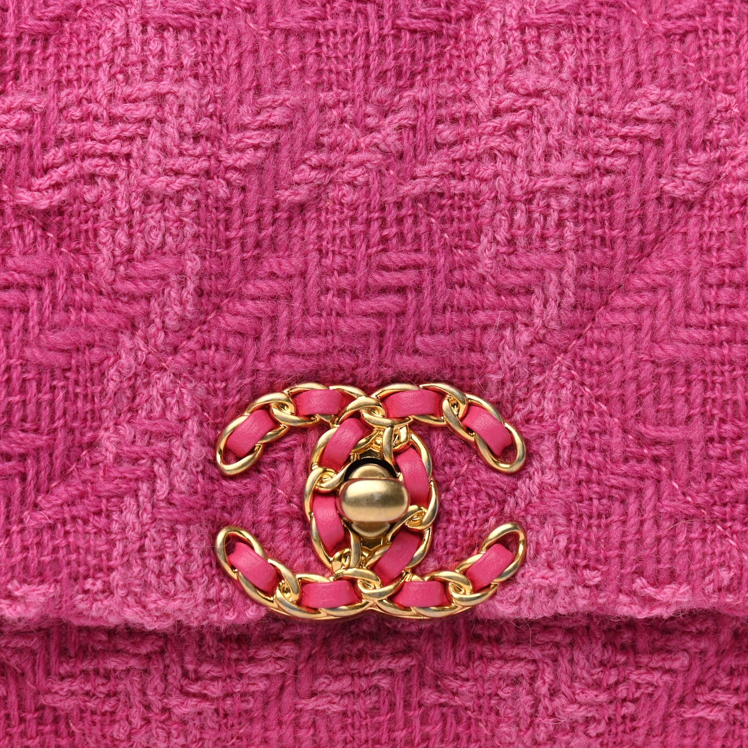 Chanel Tweed Quilted Chanel 19 Waist Bag Pink 8 of 11