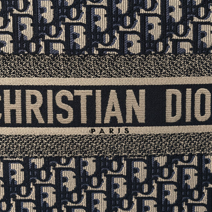 Christian Dior Oblique Calfskin Medium Book Tote With Strap Blue Multicolor 8 of 12