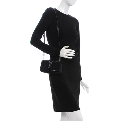 Saint Laurent Sequins Toy West Hollywood Shoulder Bag Nero Argento 2 of 7