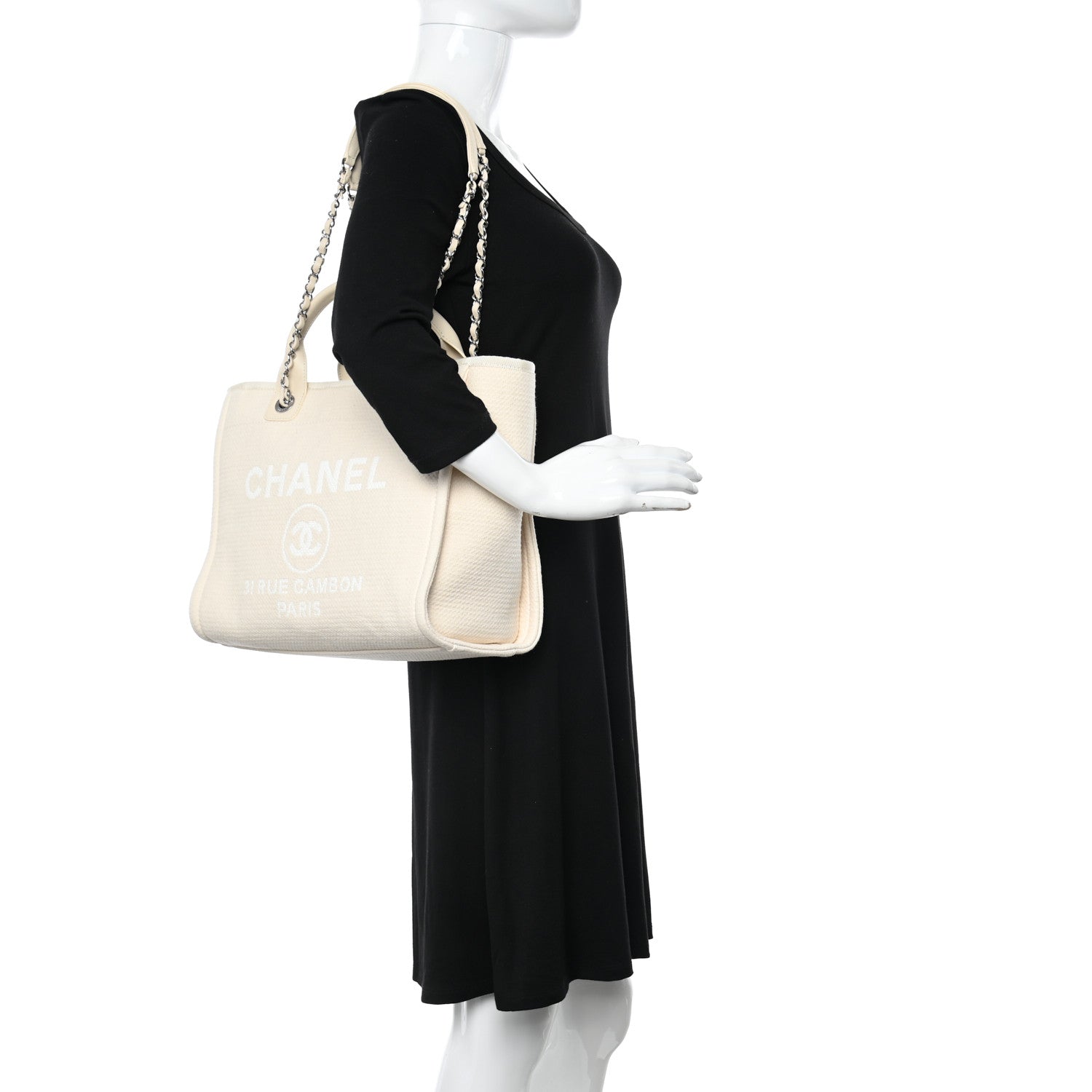 Chanel Mixed Fibers Small Deauville Tote White 2 of 11