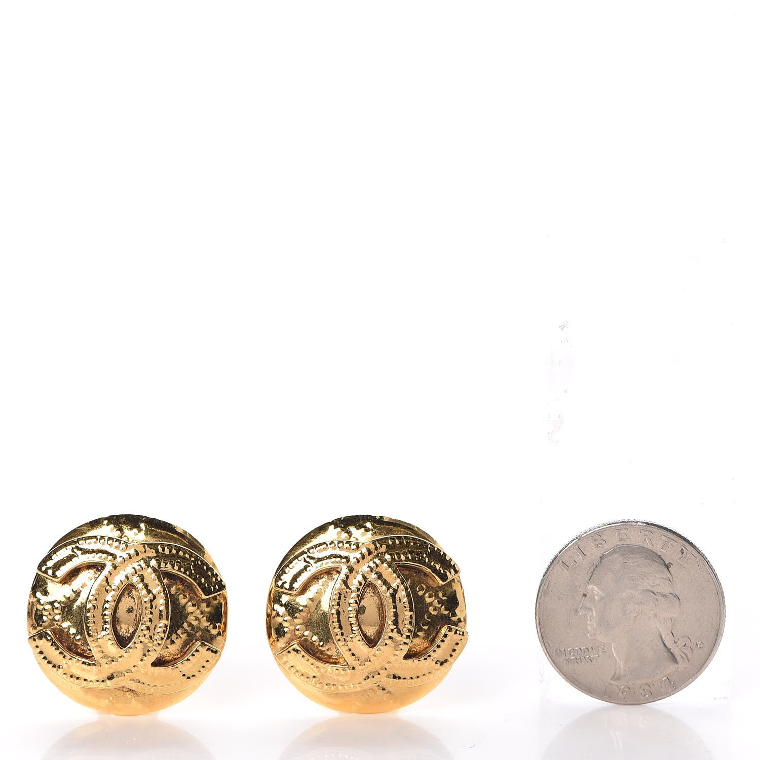 Chanel CC Clip On Earrings Gold 2 of 6