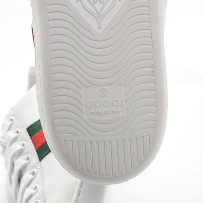 Gucci Calfskin Ayers Web Heart Embroidered Ace Sneakers 37.5 White 6 of 6