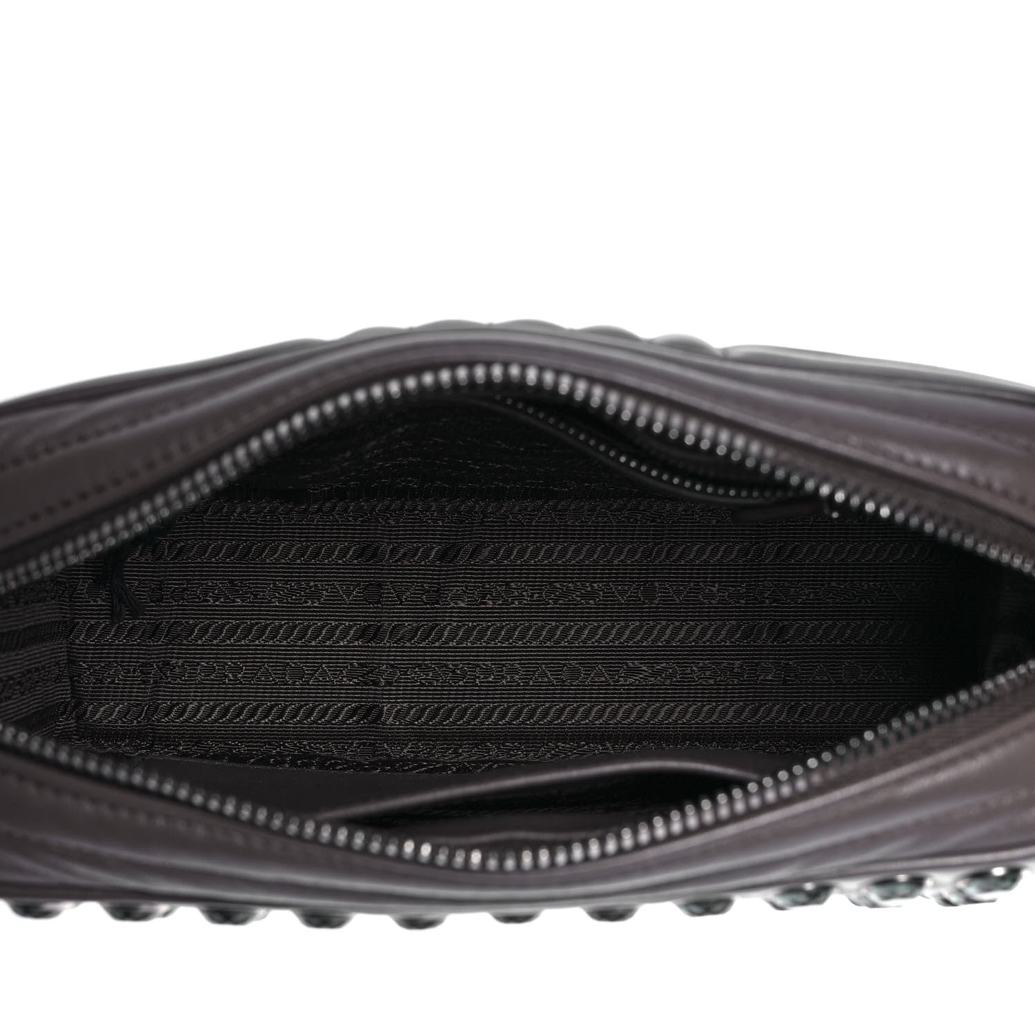 Prada Soft Calfskin Crystal Impunture Camera Bag Bambu 4 of 7