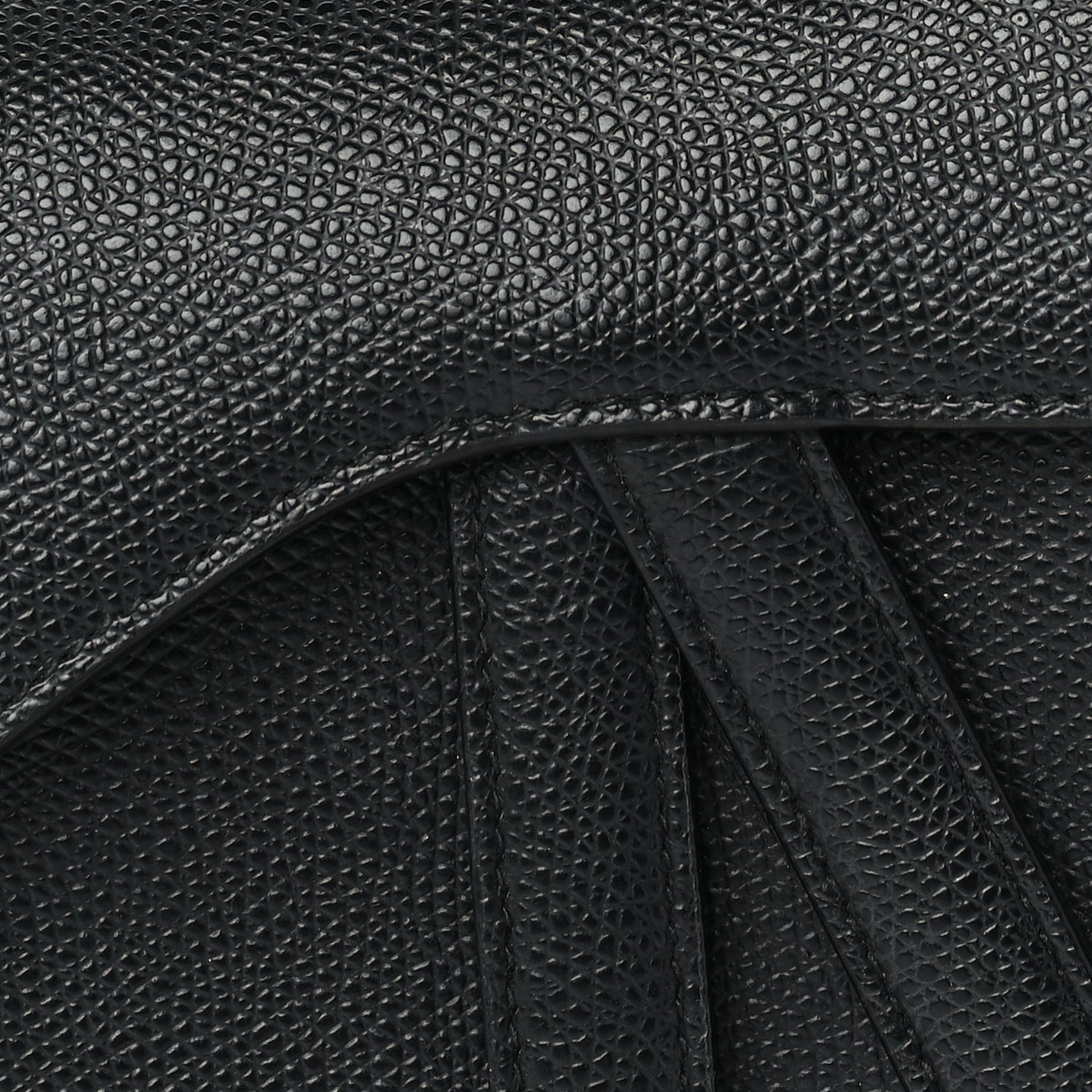 Christian Dior Grained Calfskin Mini Saddle Bag  Black 6 of 8