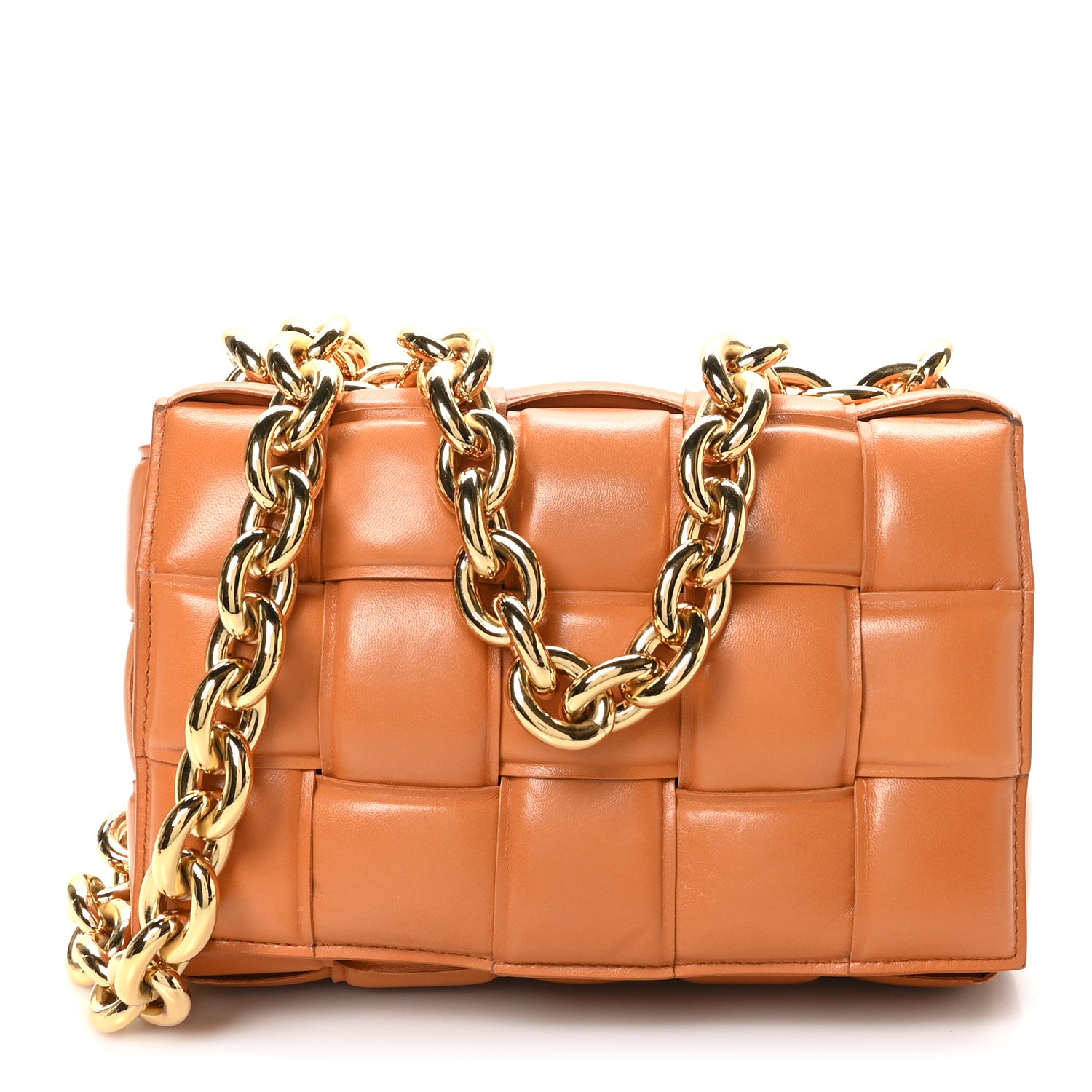 Bottega Veneta Lambskin Maxi Intreccio Padded Chain Cassette Crossbody Bag Clay 1 of 9