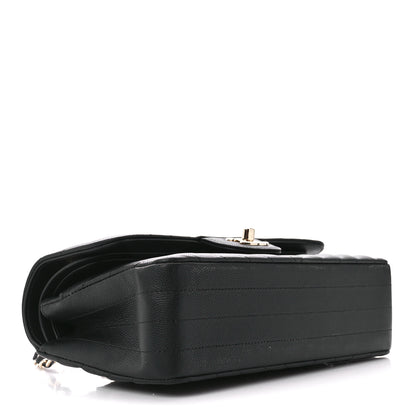 Chanel Caviar Chevron Quilted Small Double Flap Black 4 of 11