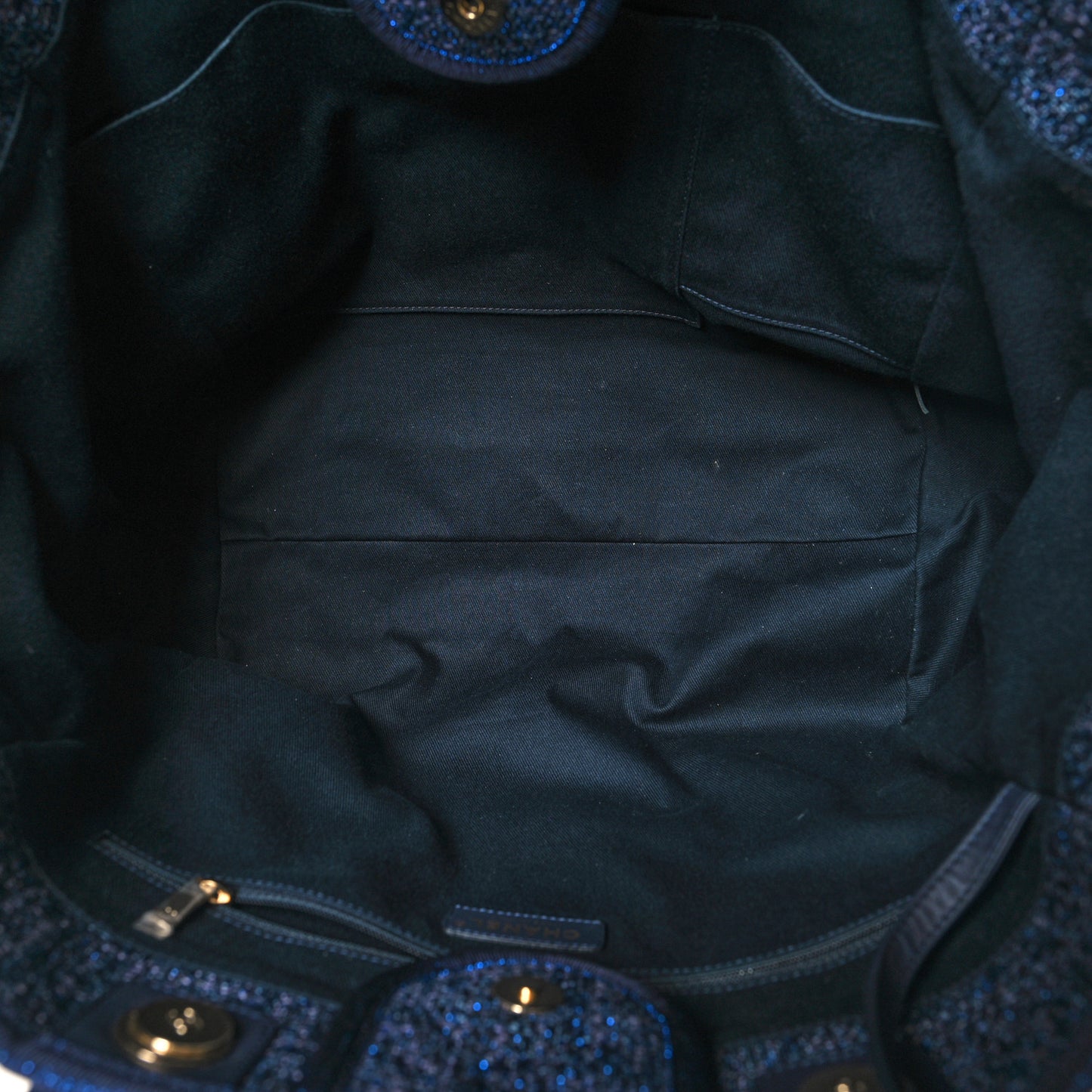 Lurex Boucle Medium Deauville Tote Blue