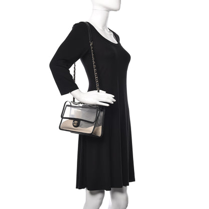 Chanel Lambskin PVC Medium Coco Sand Flap Black 2 of 9