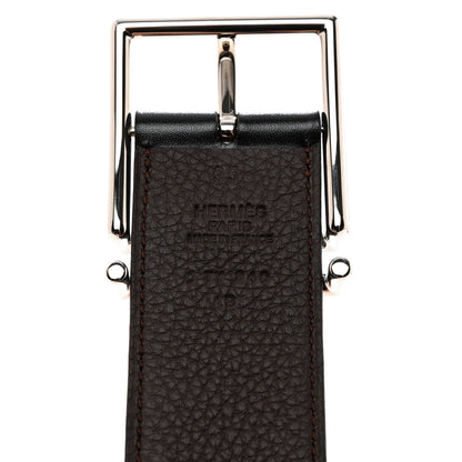 Hermes Box Togo Nathan 40 Belt 90 36 Black Chocolate 5 of 6