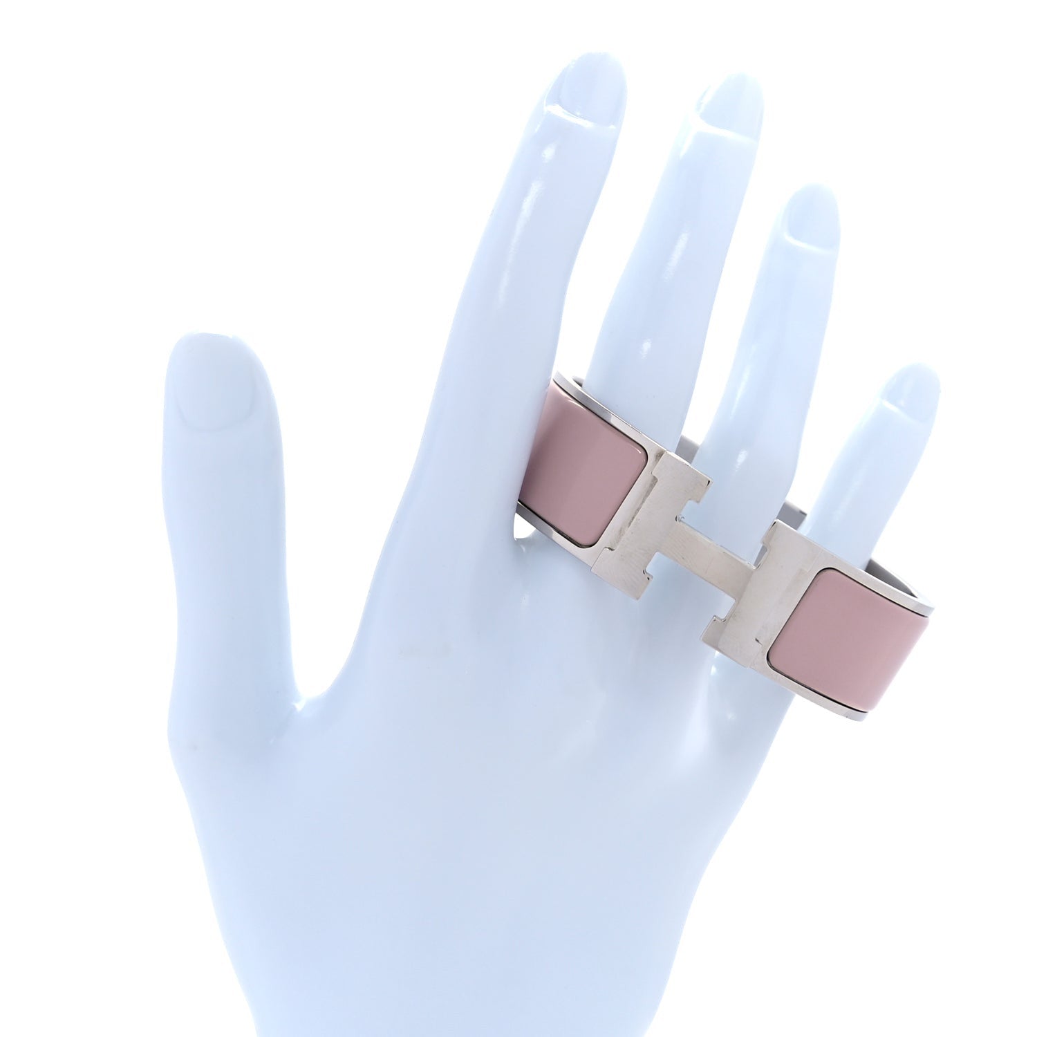 Hermes Enamel Wide Clic Clac H Bracelet PM  Rose Nymph 2 of 4