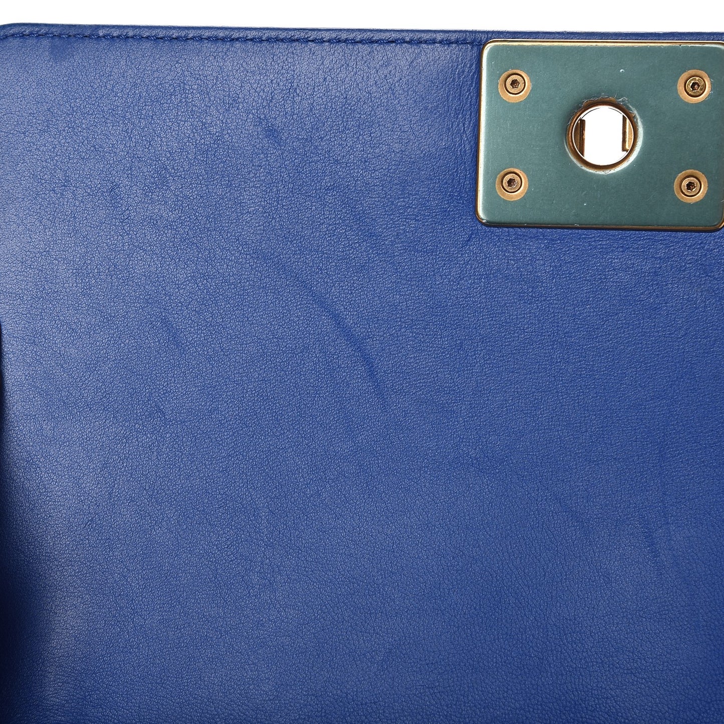 Lambskin Quilted Medium Boy Flap Blue