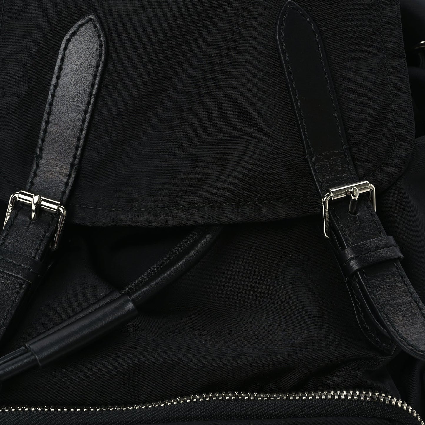 Nylon Logo Print Medium Rucksack Backpack Black