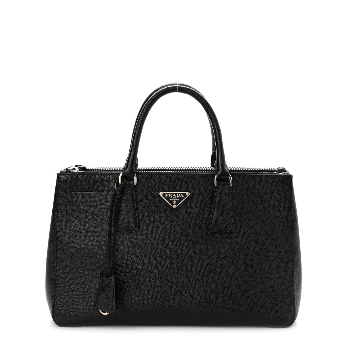 Saffiano Small Galleria Double Zip Tote Black