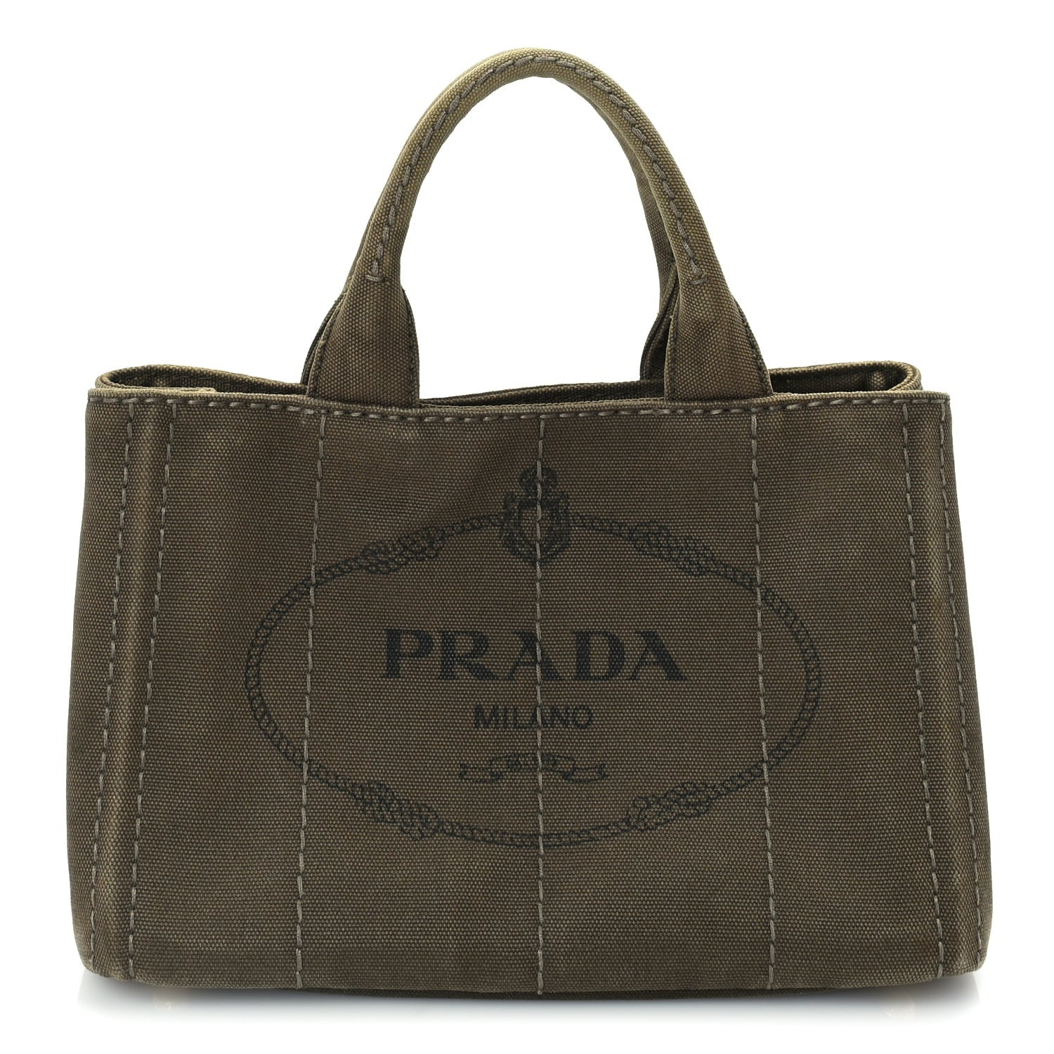 Prada Canapa Small Logo Tote Khaki 1 of 8