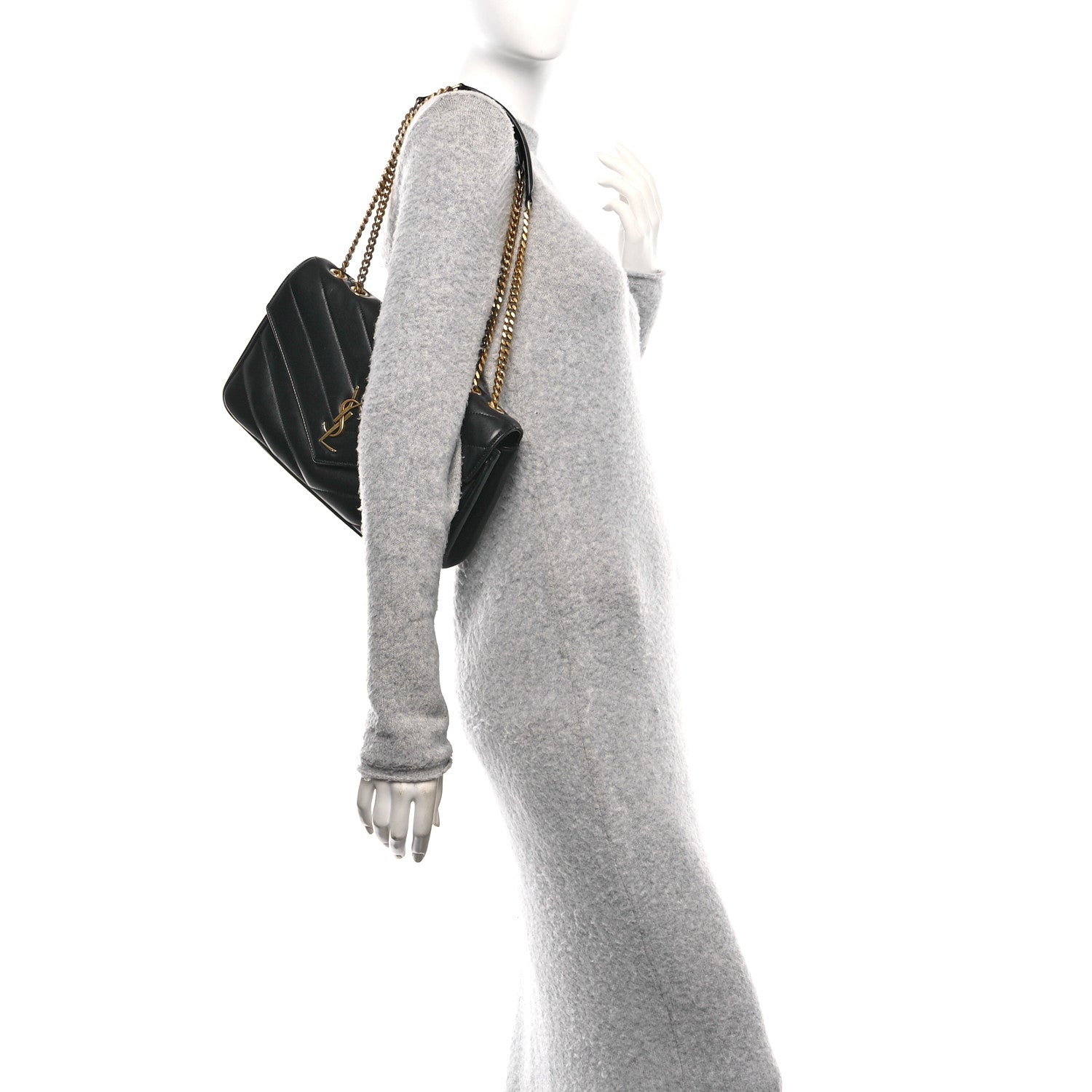 Saint Laurent Lambskin Matelasse Chevron Medium Loulou Black 2 of 9