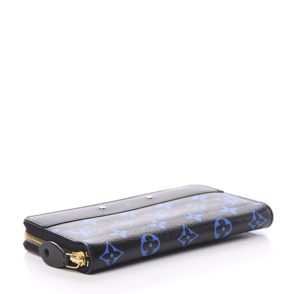 Louis Vuitton Calfskin Colored Monogram Zippy Wallet Blue Black 3 of 5