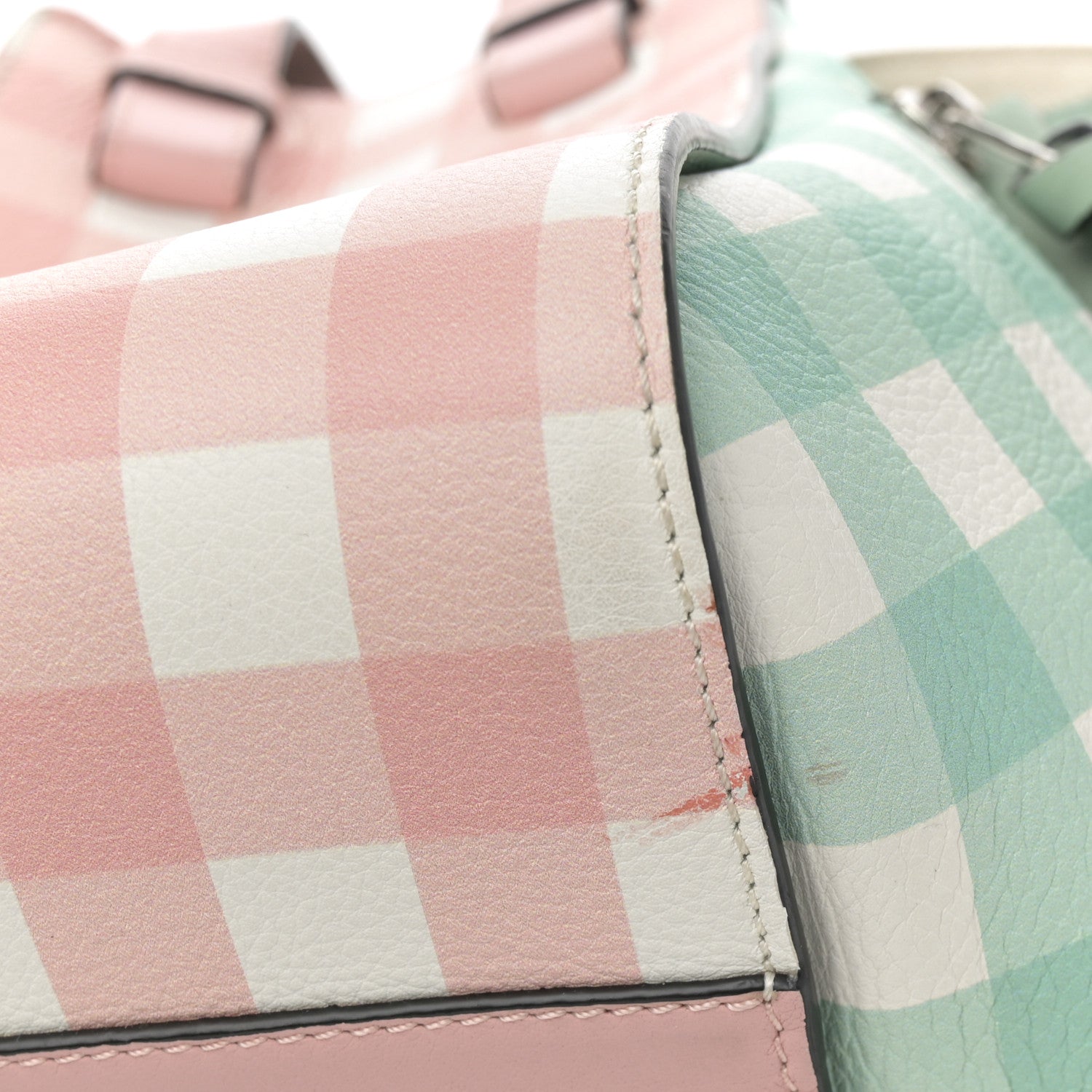 Loewe Calfskin Gingham Small Hammock Shoulder Bag Pink Green 12 of 12