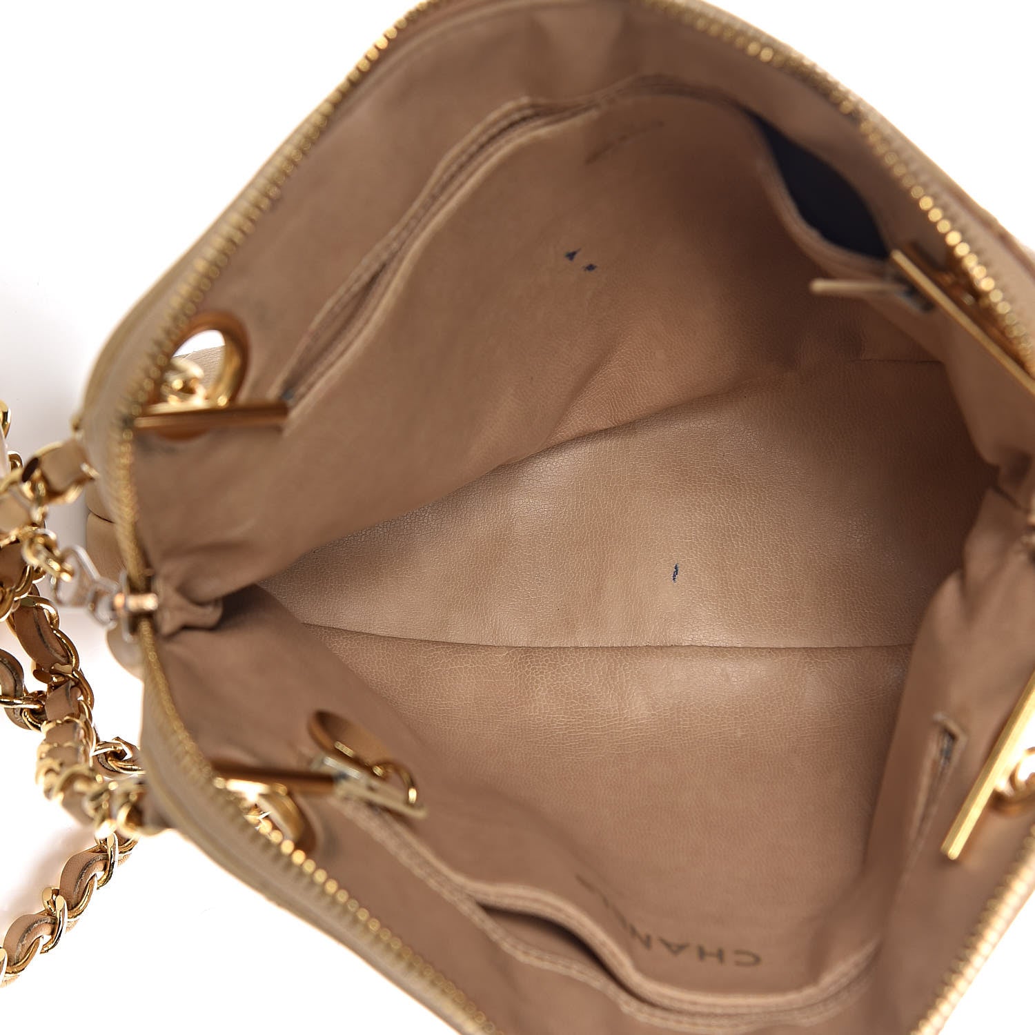 Chanel Lambskin Quilted Shoulder Bag Beige 5 of 17