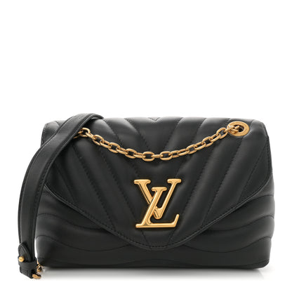 Louis Vuitton Calfskin New Wave Chain Bag MM NM Black 1 of 12