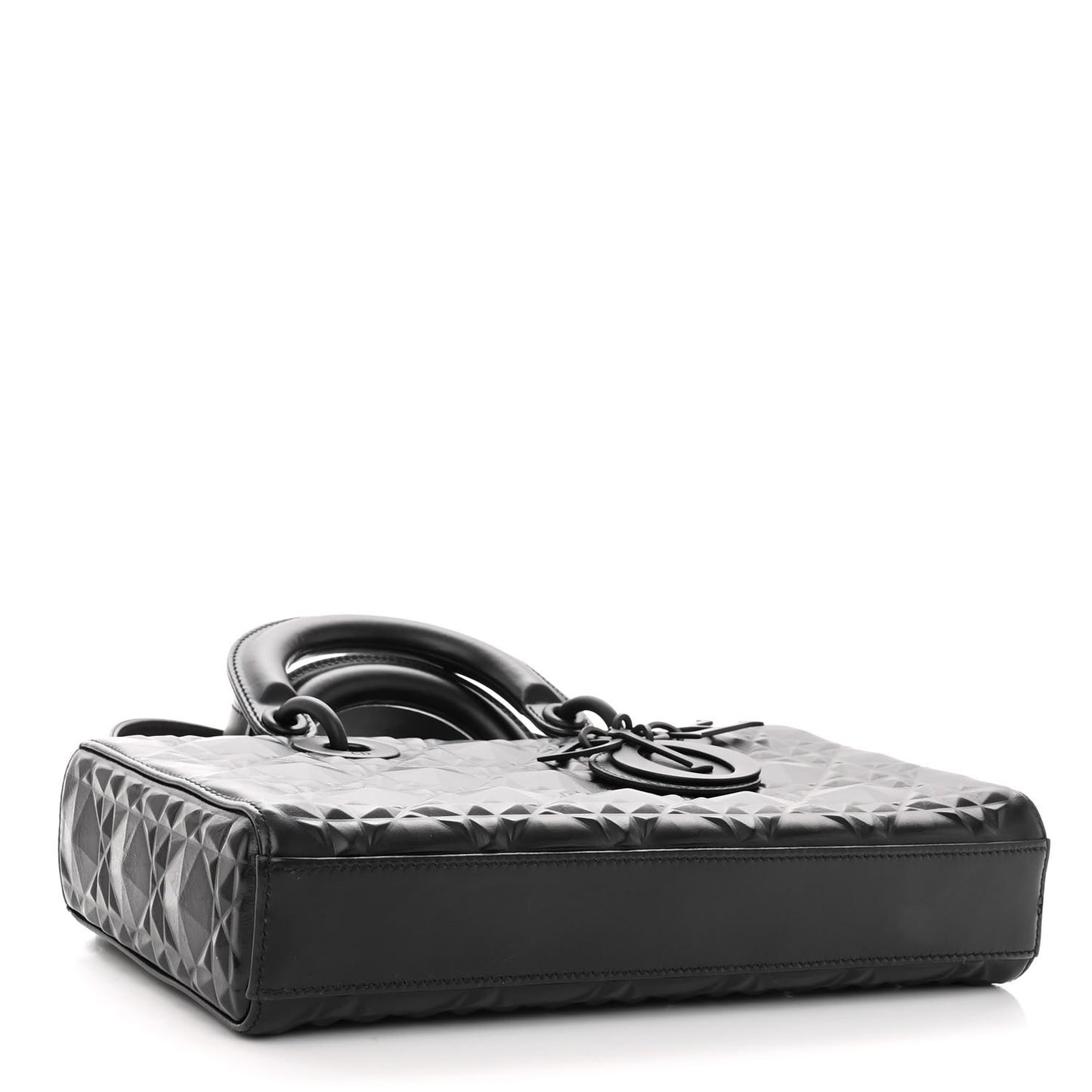 Calfskin Cannage Diamond Medium Lady D-Joy Black