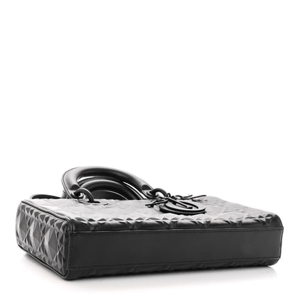 Christian Dior Calfskin Cannage Diamond Medium Lady D-Joy Black 4 of 11