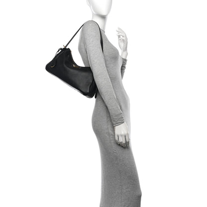 Prada Soft Calfskin Aimee Shoulder Bag Black 2 of 7