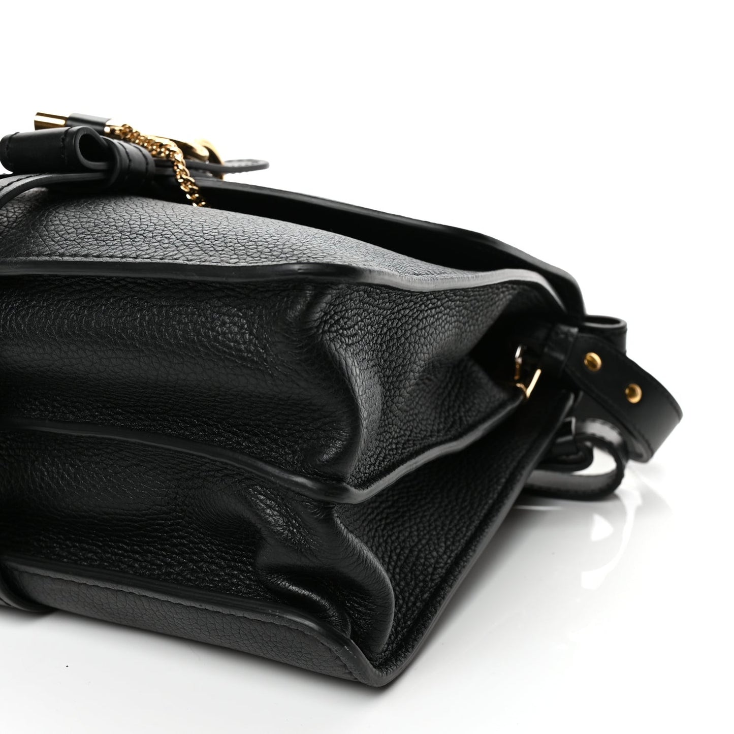 Grained Calfskin Small Aby Day Shoulder Bag Black