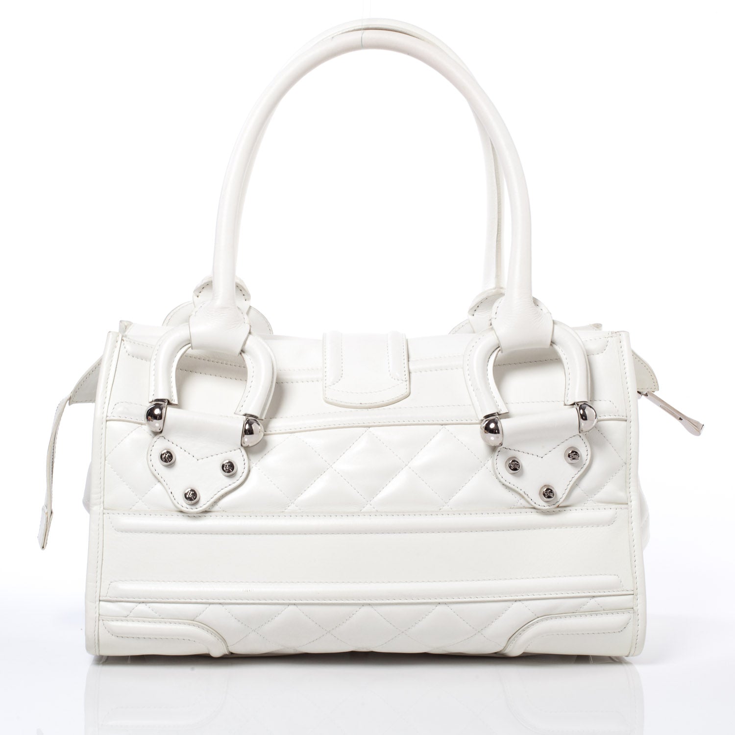 Burberry Leather Quilted Large Manor Tote White 4 of 11
