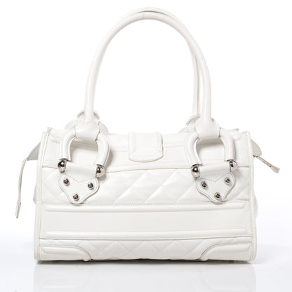 Burberry Leather Quilted Large Manor Tote White 4 of 11