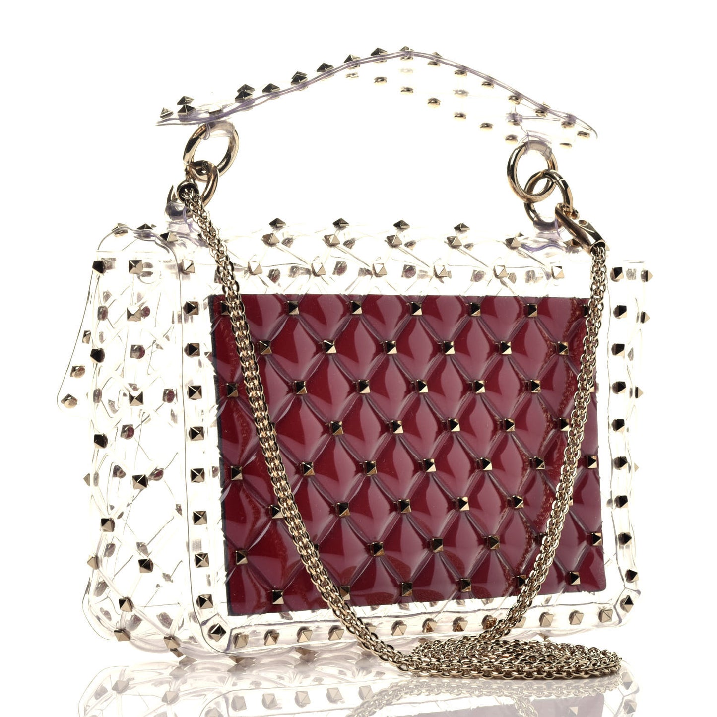 PVC Medium Rockstud Spike Shoulder Bag