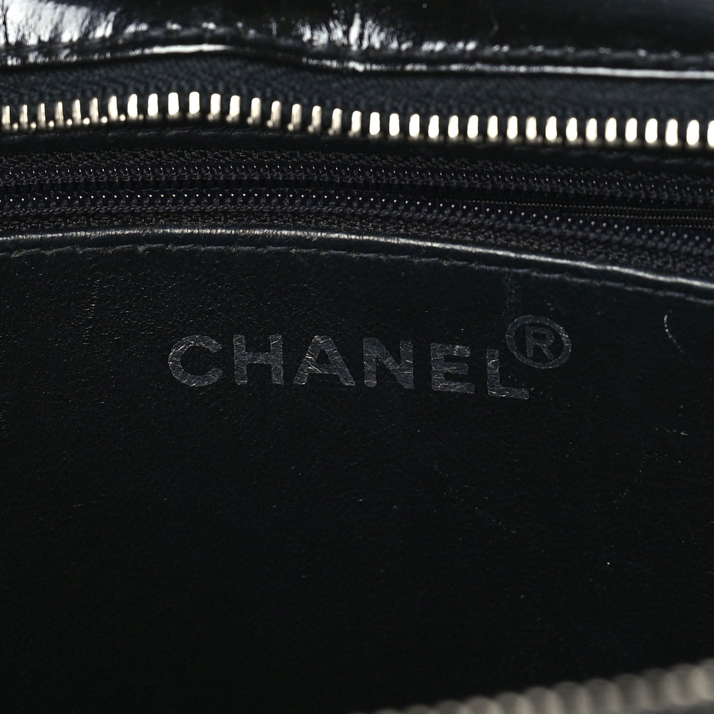Glazed Calfskin Shoulder Bag  Black