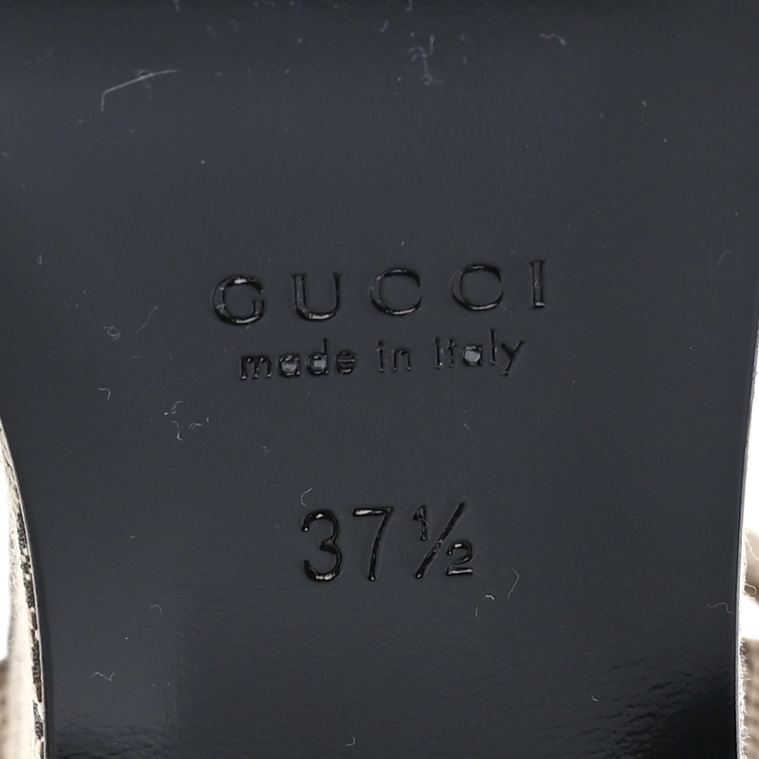 Gucci Monogram Nappa Chalotte Horsebit Ankle Strap 75mm Flatform Sandals 37.5  Beige Ebony 7 of 7