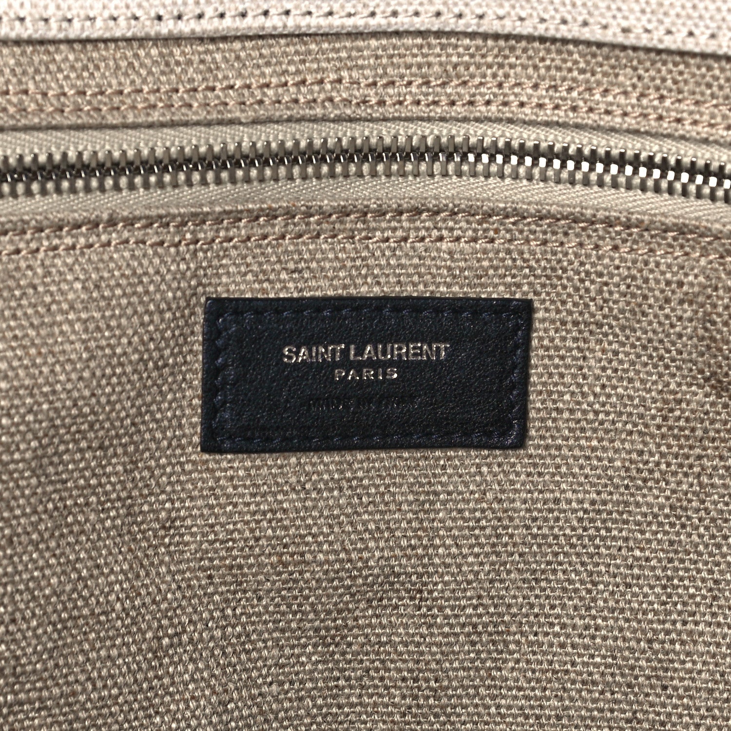 Saint Laurent Linen Calfskin Rive Gauche Tote Optic White 6 of 10