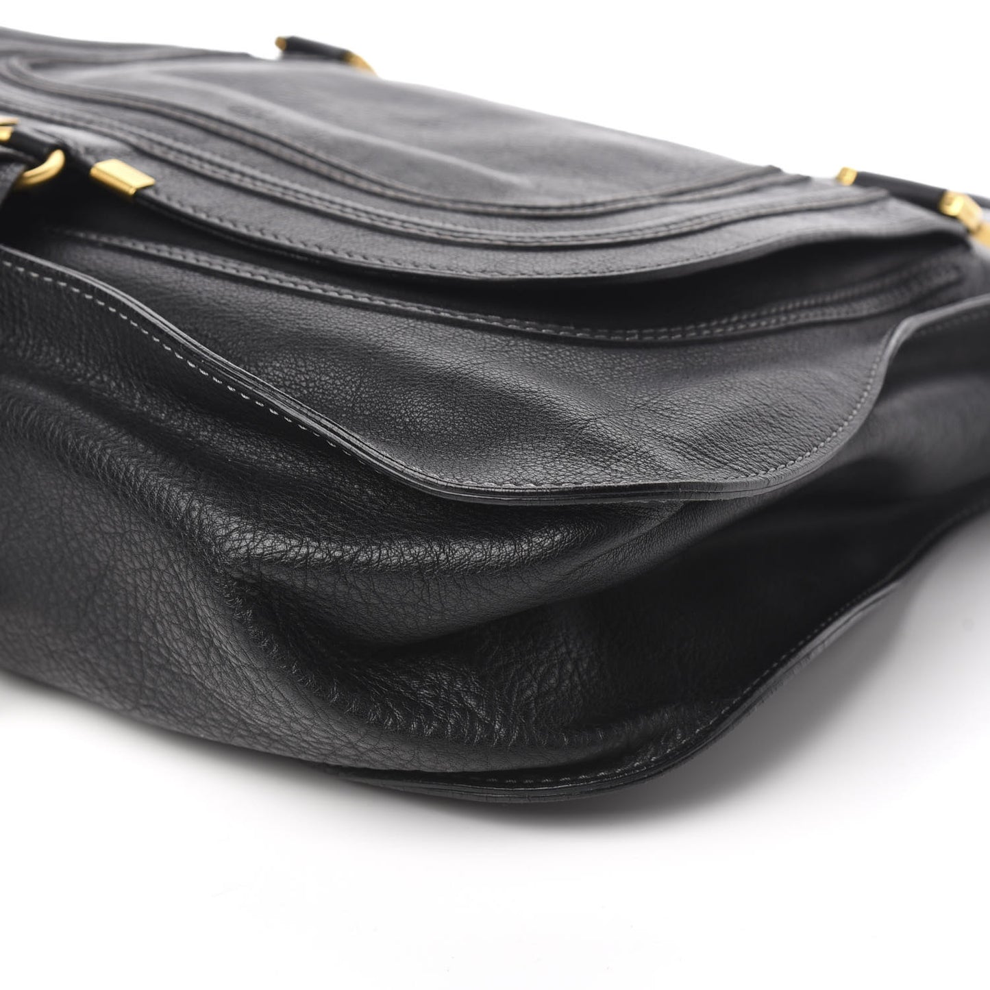 Calfskin Large Marcie Satchel Black