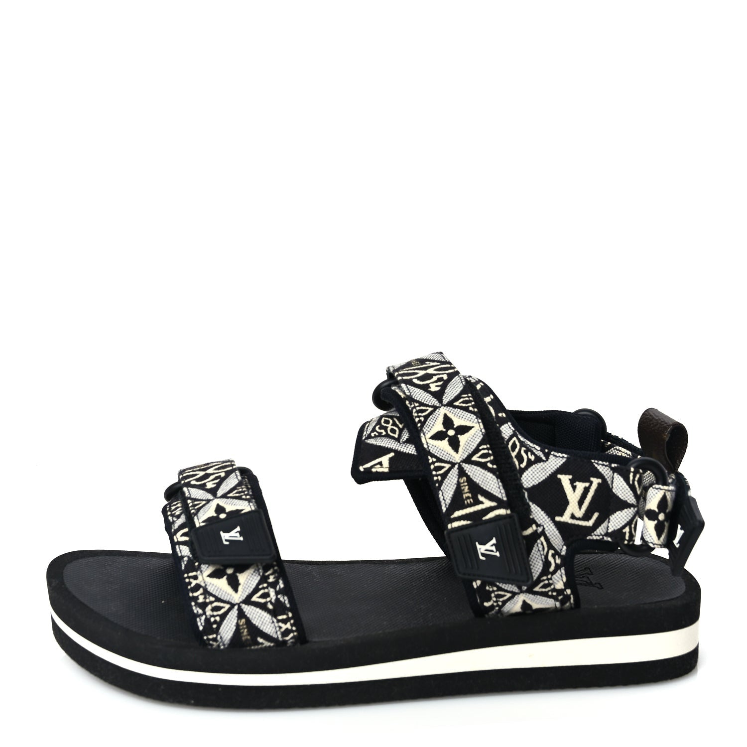 Louis Vuitton Jacquard Since 1854 Flat Arcade Sandals 40 Grey 1 of 7