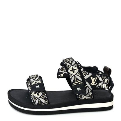Louis Vuitton Jacquard Since 1854 Flat Arcade Sandals 40 Grey 1 of 7