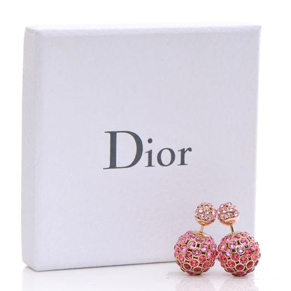 Christian Dior Crystal Mise En Dior Tribal Earrings Pink Gold 5 of 5