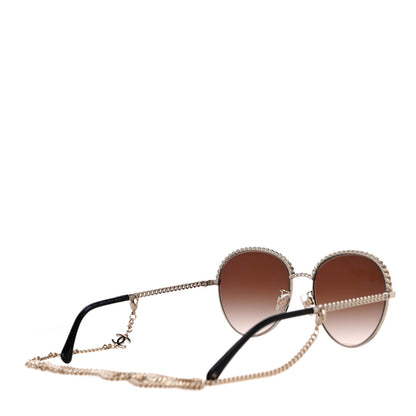 Chanel Chain Pantos Sunglasses 4242 Gold Brown 4 of 8