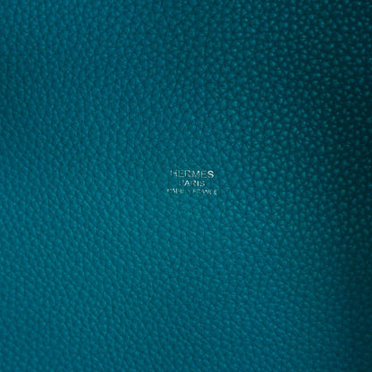 Hermes Taurillon Clemence Picotin Lock 26 GM Turquoise 6 of 10