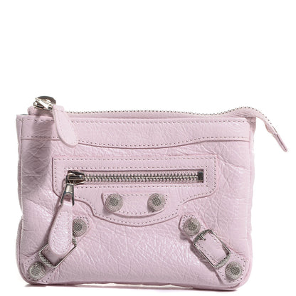 Balenciaga Agneau Giant 12 Silver Hardware M Porte-Monnaie Coin Purse Rose Poudre 1 of 11