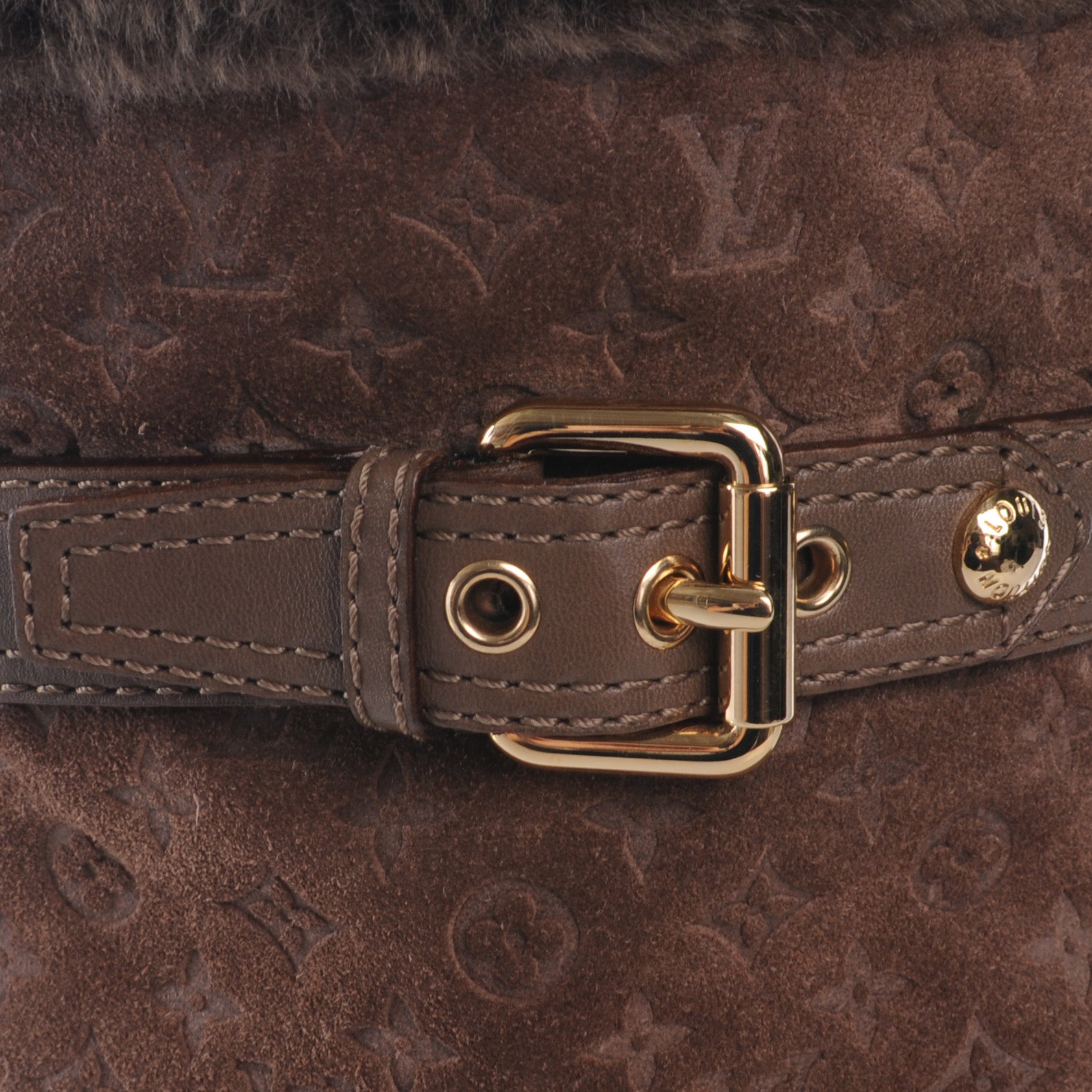 Louis Vuitton Suede Fur Wintry Boots 38 Brown 6 of 10