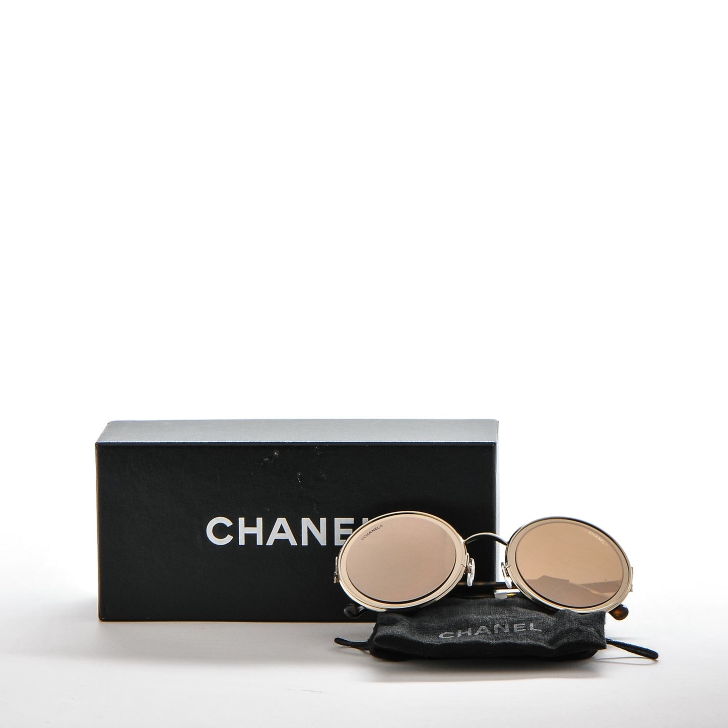 Round Mirror Sunglasses 4226 Pale Gold